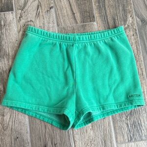 Aritzia Court Green Perfect Fit Sweatfleece Shorts